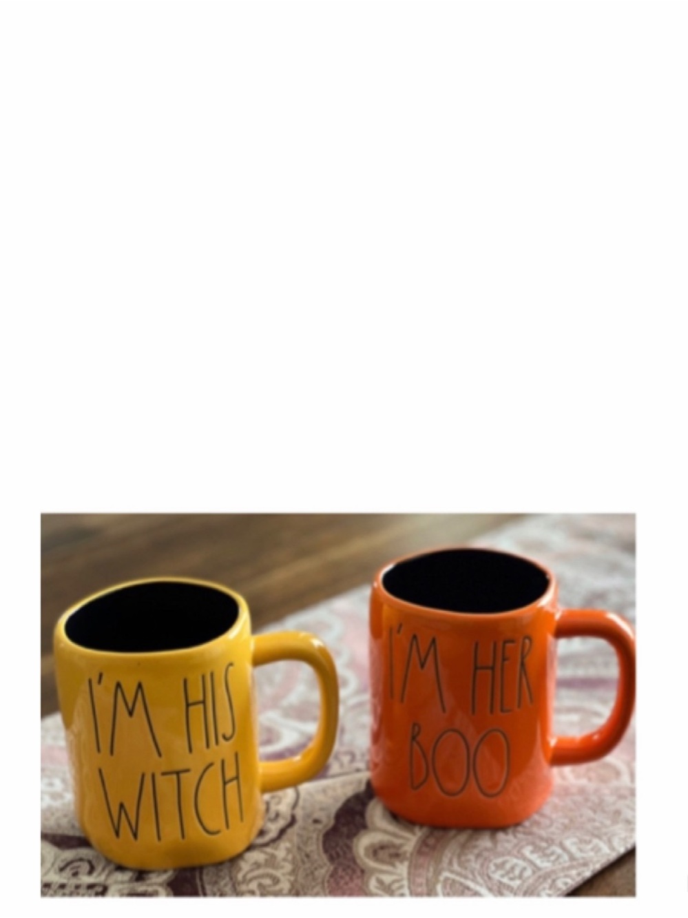 NEW Rae Dunn I’M HER BOO and I’M HIS WITCH Mug Set